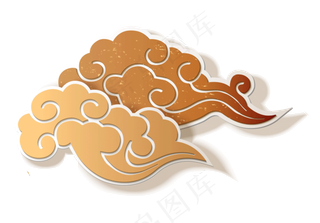 金色祥云手绘简图