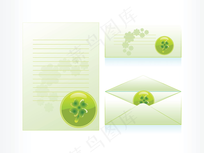 无缝的三叶草mailingcard...eps,ai矢量模版下载