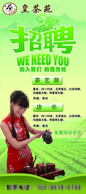 茶艺招聘展架 招聘展架