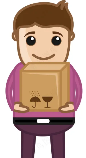 男人有投递箱-商业卡通人物矢量图