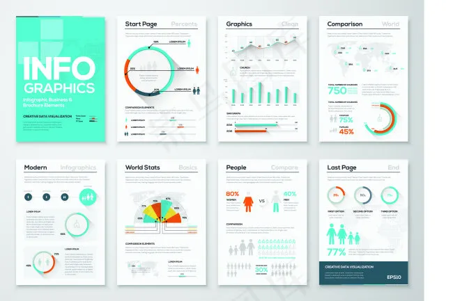 商务股票画册ai矢量模版下载