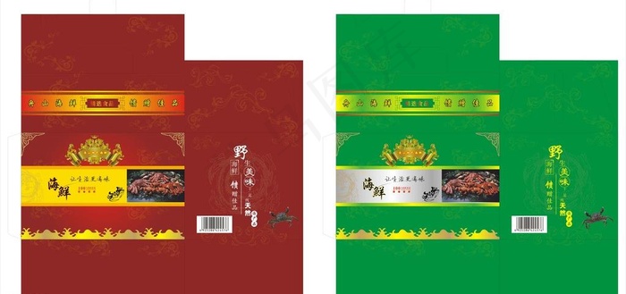 海鲜包装图片cdr矢量模版下载
