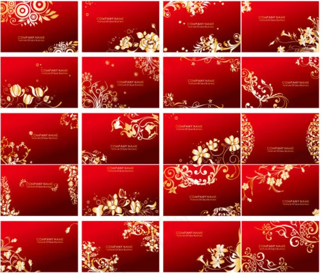 华丽花纹卡片名片(2438X2142(DPI:300))psd模版下载