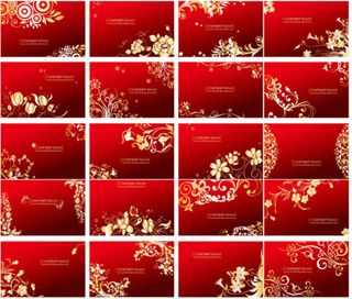 华丽花纹卡片名片