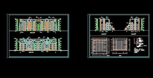 五层双拼花园洋房住宅设计图纸50x...