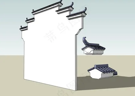 马头墙3D模型