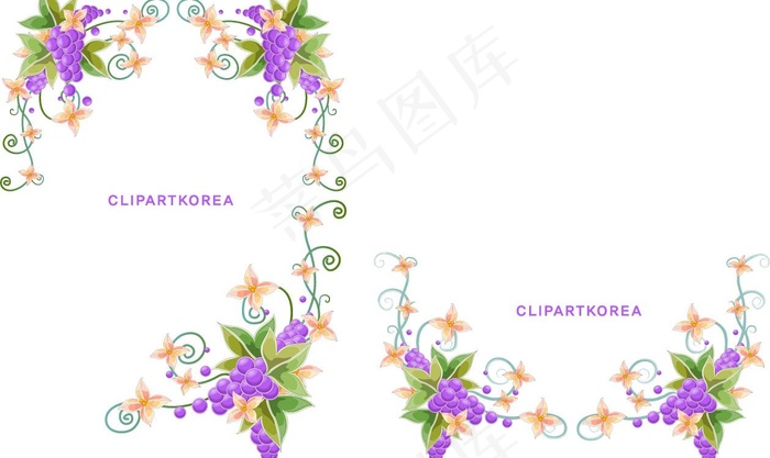 韩国植物花边边框矢量图18ai矢量模版下载