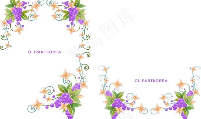 韩国植物花边边框矢量图18ai矢量模版下载