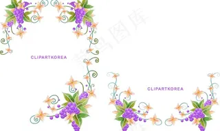 韩国植物花边边框矢量图18