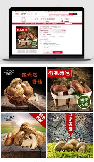 有机绿色香菇淘宝直通车模板