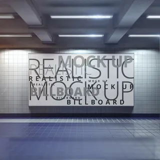 创意背景墙海报样机模板