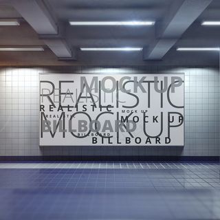 创意背景墙海报样机模板