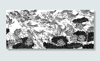 鲤鱼荷花图图片