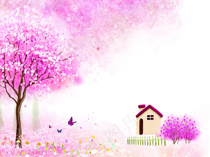 3D花开富贵花枝电视背景墙(7874X5906(DPI:100))psd模版下载