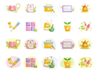 卡通可爱风格图标