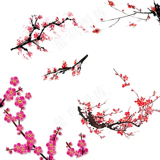 水墨梅花 中国元素 中国风素材图片