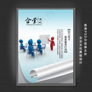 企业文化展板PSD模板下载
