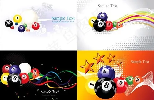 动态台球背景矢量素材