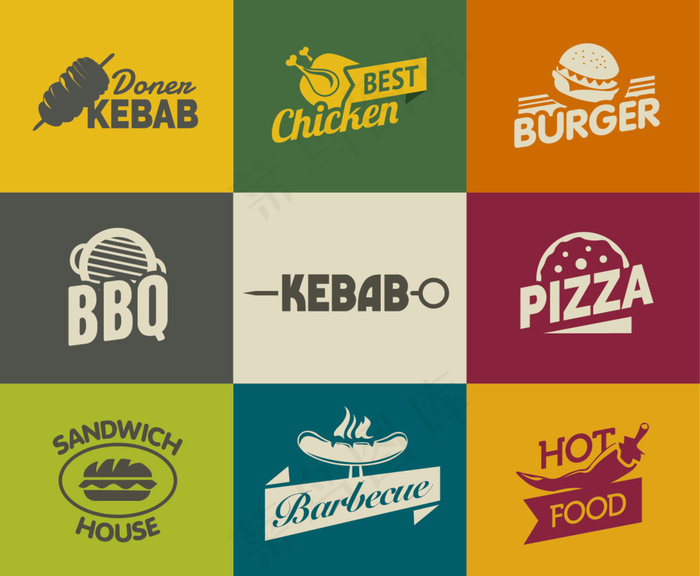 快餐食物矢量图素材