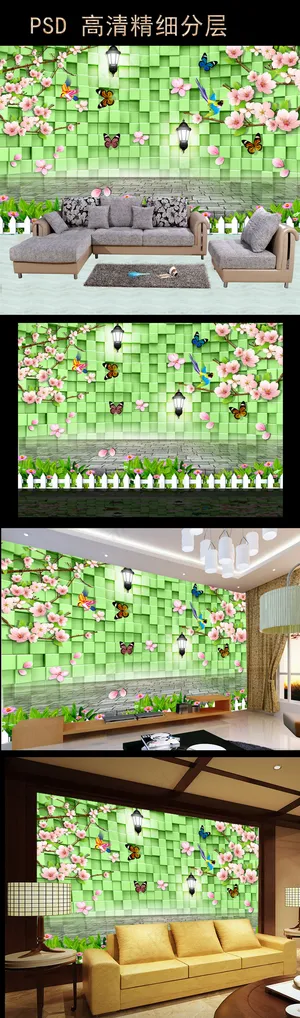 3D背景墙电视墙形象墙3D立体背景...