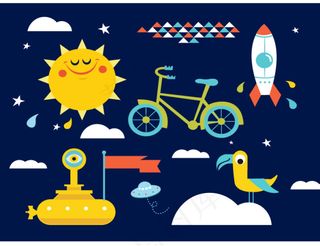 童趣插画矢量素材