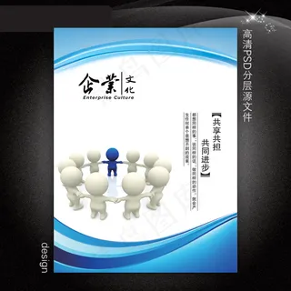 企业文化展板PSD模板下载