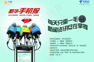 电信手机报宣传单页图片