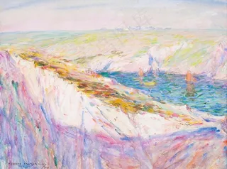 海边风光油画图片