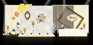 黄丝带浪漫婚礼迎宾签到区