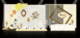 黄丝带浪漫婚礼迎宾签到区