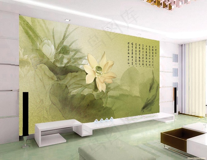 荷花背景墙