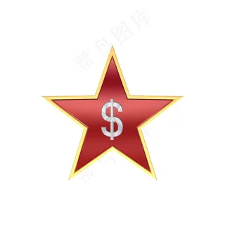 铬美元符号的白色隔离的明星 铬美元符号的白色隔离的明星