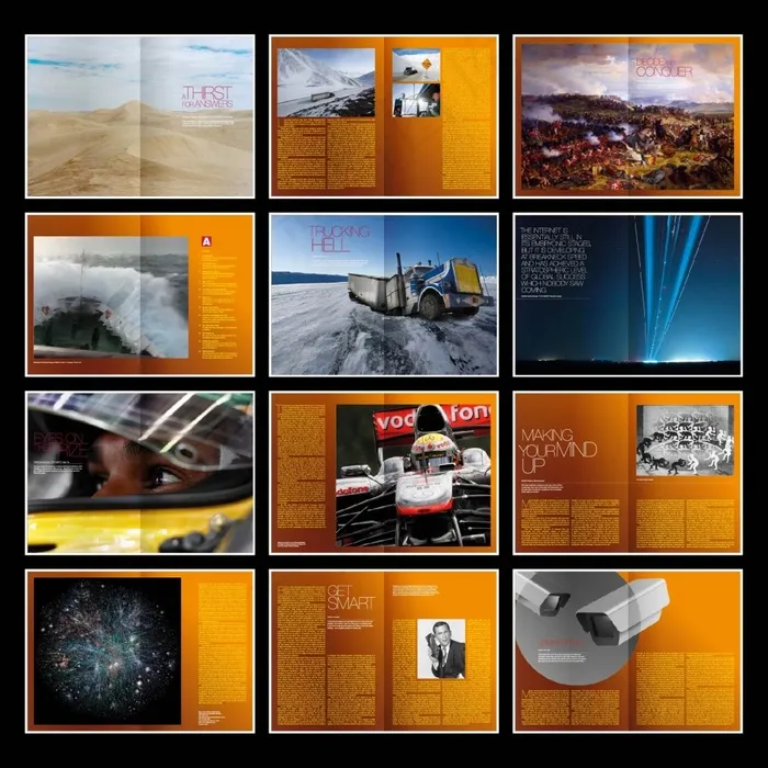 国外橙色背景画册eps,ai矢量模版下载