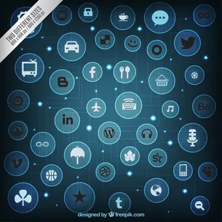 蓝色社会媒体图标背景