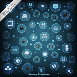 蓝色社会媒体图标背景