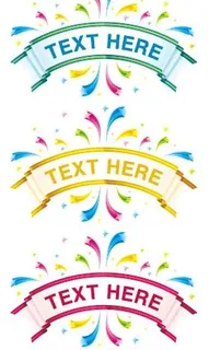 三种不同色彩贴标矢量素材