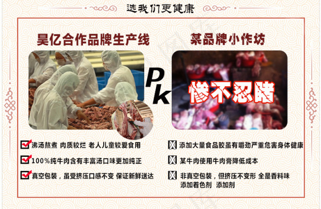 牛肉真假对比psd模版下载