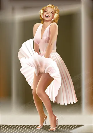 玛丽莲梦露的经典镜头向量