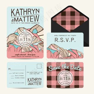 优雅唯美婚礼请柬模板下载