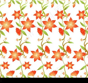 红色花卉印花背景图案 红色花卉印花背景图案