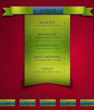 丝带折角标签psd分层素材