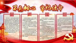 不忘初心牢记使命党建制度展板模板