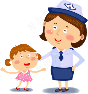 卡通手绘警察无背景png素材