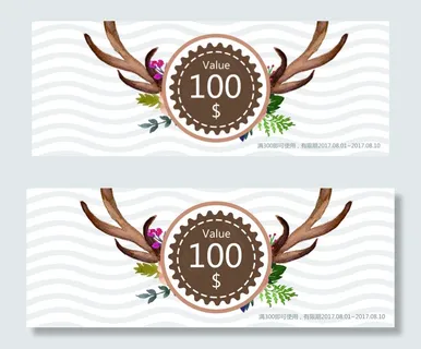 欧美代金券优惠券模板