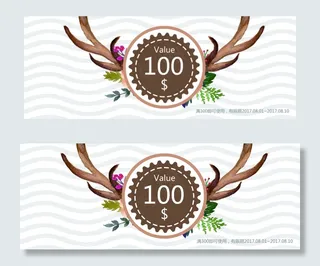 欧美代金券优惠券模板