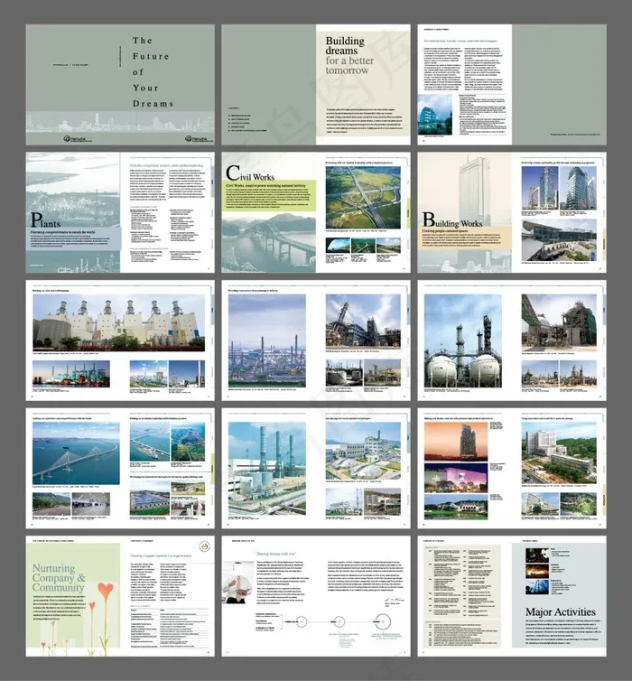 城市建筑画册(738X794)eps,ai矢量模版下载