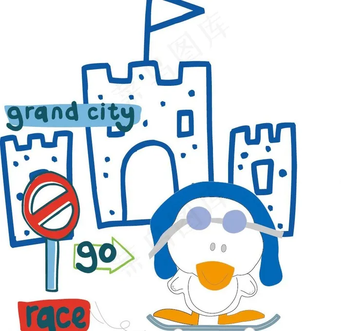 小鸭子图片ai矢量模版下载