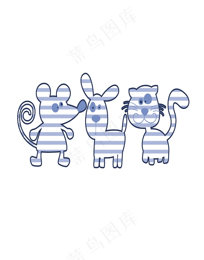 卡通动物图案老鼠猫咪狗