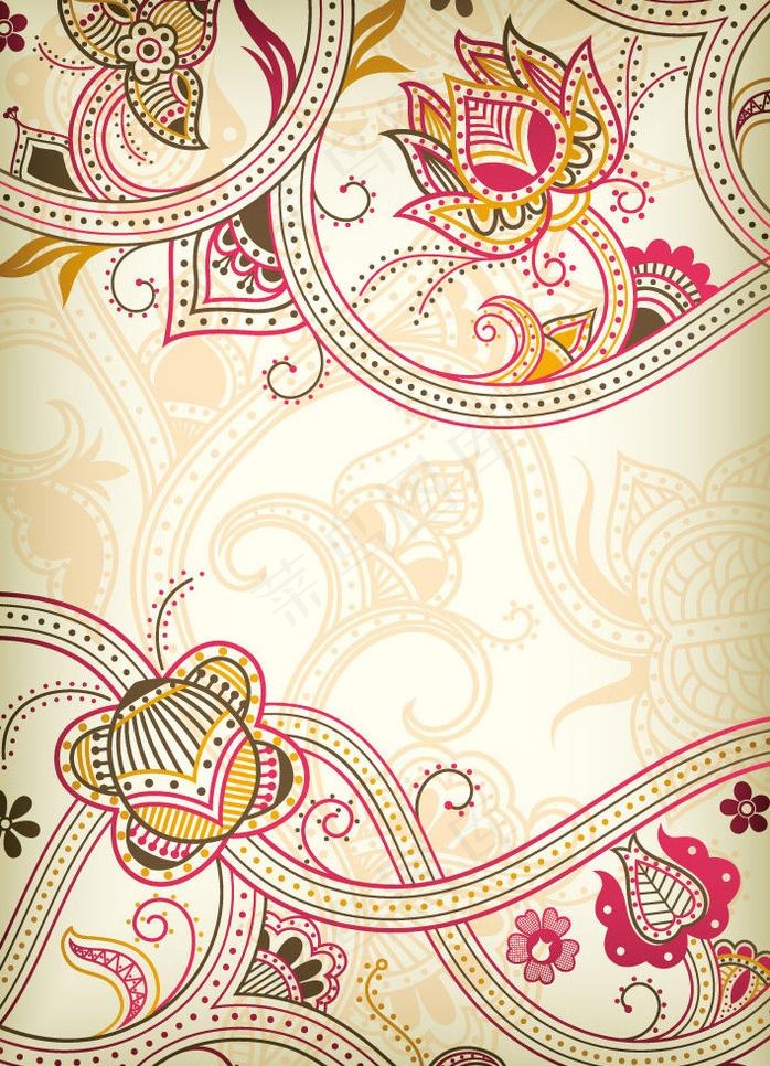 淡雅花蔓设计图片