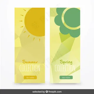 夏日和春天的旗帜